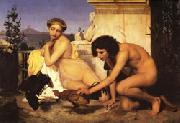 Jean Leon Gerome Young Greeks at a Cockfight Sweden oil painting artist